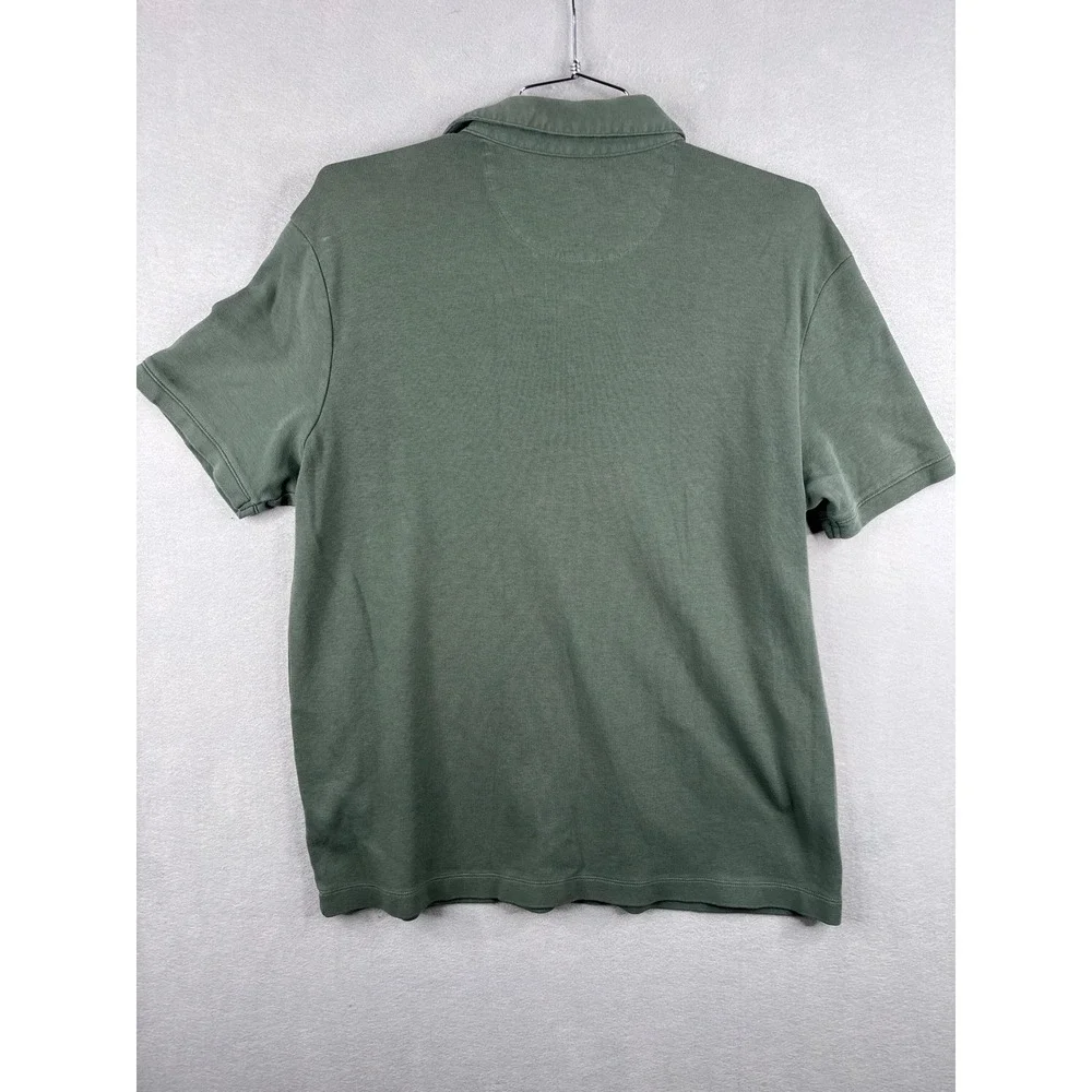 Tahari Mens XL Olive Green Cotton Short Sleeve Pocket Polo Shirt Classic Fit